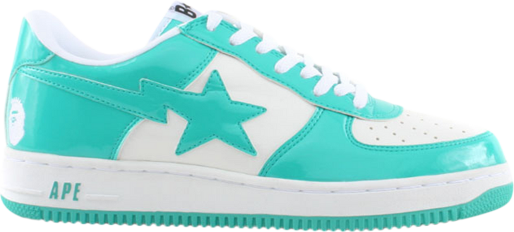 Bapesta Low White Turquoise
